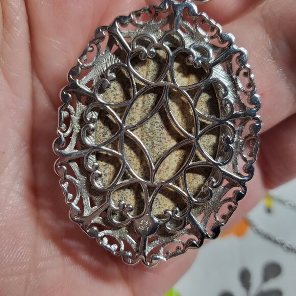 Picture Jasper Pendant Stainless Steel Necklace - Picture 3 of 8